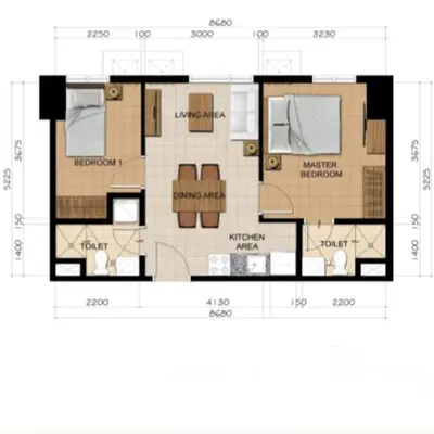 a floor plan of a house at The Journeyman Suite at Covent Garden Sta Mesa Manila in Manila
