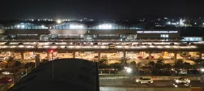 a view of a parking lot at night at Nadzcondotel-2 Two Palmtree villas nearby NAIA Terminal 3 in Manila