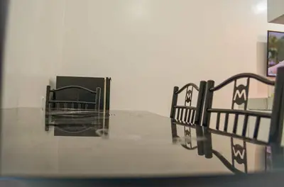 two beds sitting on a table in a room at Budget Accomodation in San Pablo City Laguna in Manila