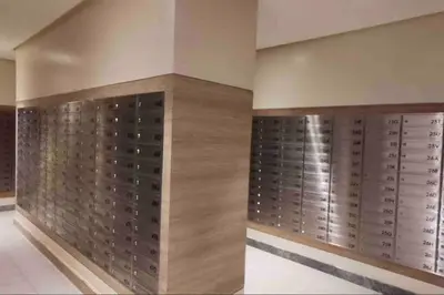 a wine cellar with a wall of wine racks at Luxe 1BR w/ Balcony @ Uptown Parksuites in Manila