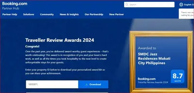 a screenshot of the transferreviewagencyagency awards website at SMDC Jazz Residences Makati City Philippines in Manila