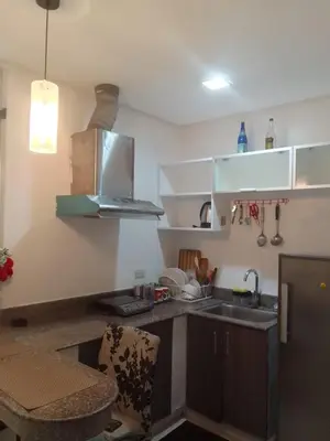 a kitchen with a sink and a counter top at Birch Tower in Manila
