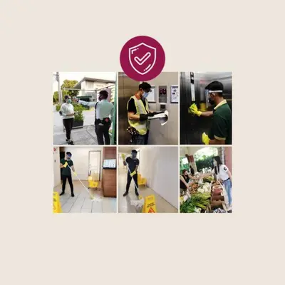 a collage of pictures of people working in a house at Spacious 2BR w/ Free Pool Access and Parking (709) in Manila