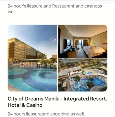 a collage of photos of a hotel and casino at Shell Residences 2BR & 2CR 101D in Manila
