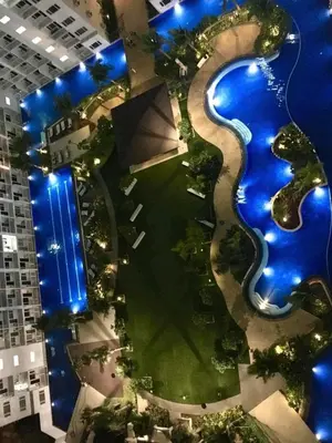 an aerial view of a river in the middle of a building at SHORE RESIDENCE D16 shortwalk Mall of asia near airport in Manila