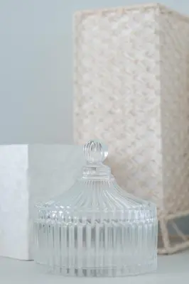 a clear glass container sitting on top of a table at One bedroom budget condo in BGC in Manila