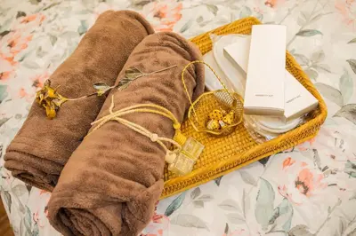 a pair of socks and a wii remote on a tray at House of Tulips in Air Residences Makati City in Manila