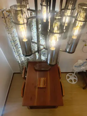 a wooden table with candles on top of it at Happy Stays C - 300mbps - 65