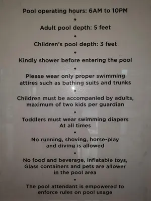 a menu of food operating hours can to adult pool depth feet at Bonifacio global city one uptown residence-2 Bedroom in Manila