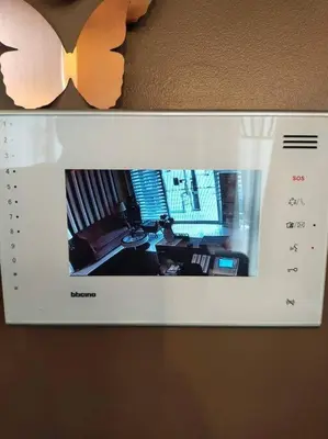 a microwave with a picture of a living room at Modern Condo Infront of NAIA T3 (Virluxe Suites) in Manila