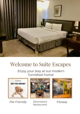 a page of a hotel room with a bed at Cozy 1 Studio Room - The Residences BGC Taguig in Manila