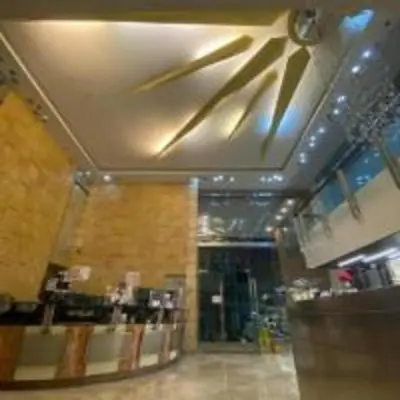 a room with a restaurant with a ceiling and a unintention at Book Now for Free Pool And Sauna Access Inside Prime Location Of Manila near US Embassy, NAIA, Makati, BGC, Mall of Asia, Chinatown. Immerse in Sea View Balcony for Limited Time Offer This Month Click Here Now in Manila