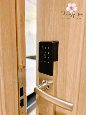 a close up of a door with a control panel at Condo near MOA Pasay and NAIA Manila Airport in Manila