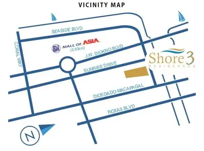 a map of the syracuse endowment map at Condo near Mall of Asia in Manila
