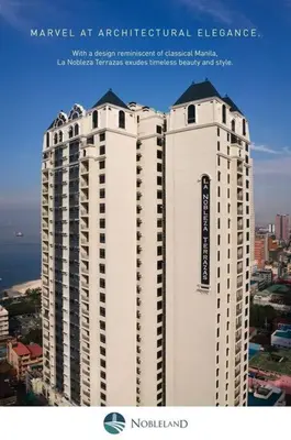a poster of a large white building at Long term Rental of 2 BR Condo @Malate, Manila (opp Robinson Place Mall) in Manila