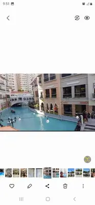 two pictures of a swimming pool in a building at Grand Canal Penthouse! in Manila