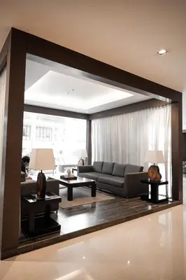 a large living room with a couch and tables at Shore Residences Tower C, Pasay near SM MOA, please text or call us ASAP once booked for the guest authorization form in Manila