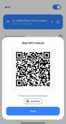 a screenshot of a cell phone with a qr code at EL MEIR PRIME CABIN w/ Bathtub near EK in Santa Rosa