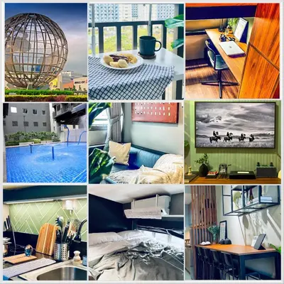 a collage of different pictures of different types ofitures at WinTer Home Stay at S Residences Near Mall of Asia in Manila