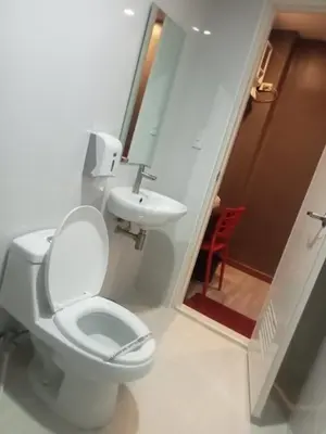 a bathroom with a toilet and a sink at Hotel Sogo Pasay Wood Street in Manila