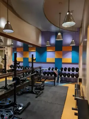 a room with a gym with lots of machines at Big 2BR near Burgos Circle, Highstreet, St Lukes - B Parklane T1 in Manila