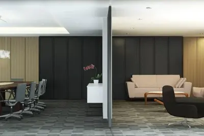 a meeting room with a white couch and chairs at Executive Stay with Balcony & Malls at Uptown BGC in Manila
