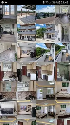 a collage of photos of a house at B Mary's Staycation in Tanza CAVITE Condo Type with balcony 2 person in Tanza