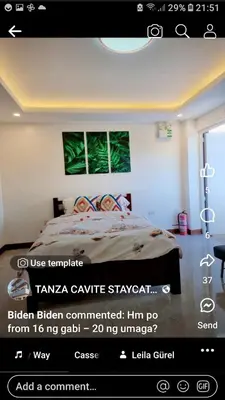 a website of a bedroom with a bed in a room at B Mary's Staycation in Tanza CAVITE Condo Type with balcony 2 person in Tanza