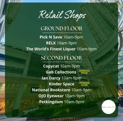 a sign for the return shops ground floor of a building at Hayahay Vacay in Manila