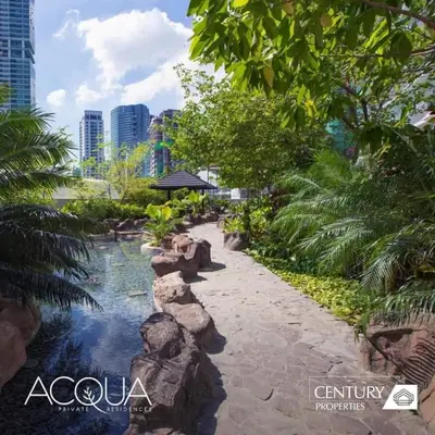 a river in a park with trees and buildings at Aveline Suites, Garden City view, 2br, amenities in Manila