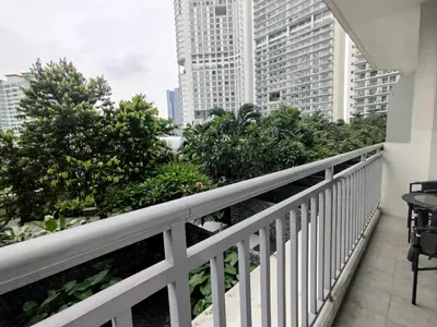 a balcony with a view of the city at Aveline Suites, Garden City view, 2br, amenities in Manila