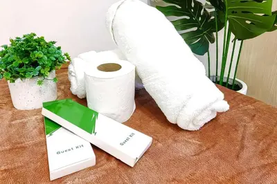 a pile of toilet paper and a roll of toilet paper at 1BR Condotel Ridgewood Towers Taguig City #RW06 in Manila