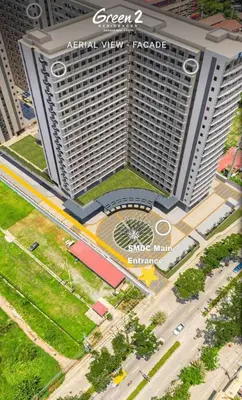 a rendering of arial view of a tall building at Beans Crib Staycation at SMDC Green 2 Residences in Dasmariñas