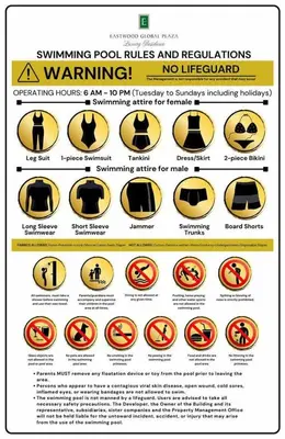a sign withwarningorical signs and regulations in yellow at The Peaky Blinder s Crib with Gym, Pool, Sauna More in Manila