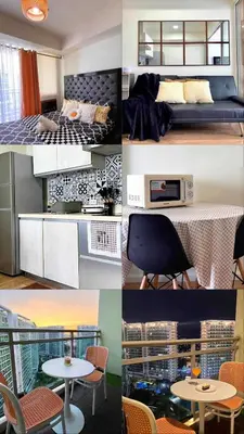 a collage of photos of a kitchen and a room at AZURE Urban Resort Residences Paranaque City in Manila