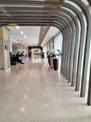 an empty hallway in a building with a mall at Comfy 42 shore 3 Residence Free parking, Near Airport, IKEA, MOA, Pasay City in Manila