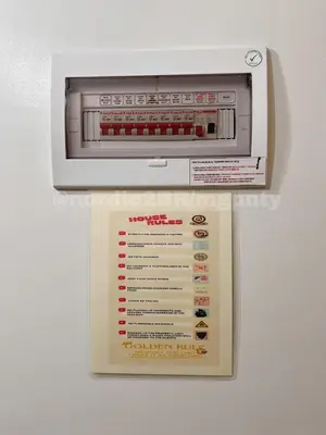 a toaster oven with a sign in front of it at Nordic Style - 2BR Shore 2 Residences Tower 2 in Manila