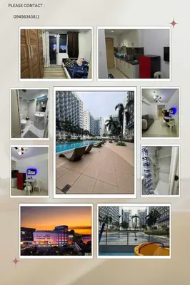 a collage of pictures of buildings and buildings at Mall of Asia Sea Residences Staycation Pasay City in Manila