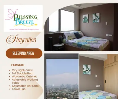 a collage of pictures of a bedroom with a bed and a window at Covent Garden South Residences in Manila