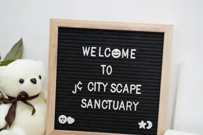 a sign that says welcome to a city service sanctuary at Jc Cityscape Sanctuary in Manila