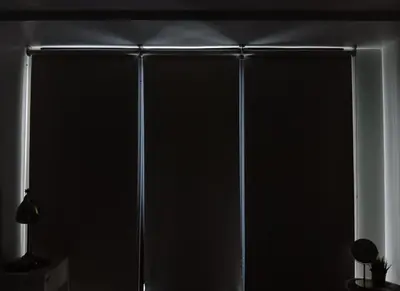 a black refrigerator in a dark room at Scandi Inspired Studio in Knightsbridge, Makati in Manila
