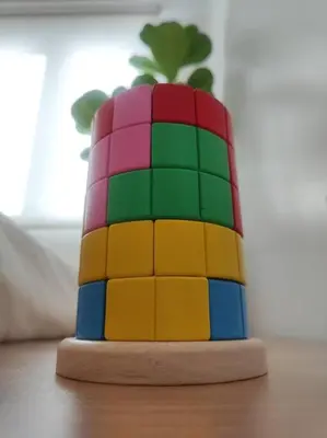 a colorful lego toy sitting on top of a table at Oak Apartment at The Rochester Bridgeview Tower in Manila