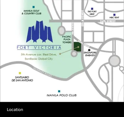 a map of the location of the fort victoria site at Fort Victoria Condominium Tower C in Manila