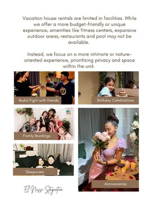 a collage of photos of a bride and groom at El Nissi Staycation, The Play Cabin, Beside Enchanted Kingdom in Santa Rosa
