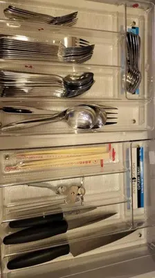 a drawer full of utensils and spoons and forks at 3BR Elegant & Central Loc- Netflix, WiFi, MiniBar! in Manila