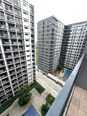 an aerial view of two tall apartment buildings at Gray Room Shore 2 Residences in Manila