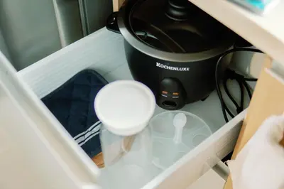 a hair dryer sitting on top of a drawer at Cozy and Spacious Studio at SOMA BGC Near SM Aura and Bonifacio High Street in Manila
