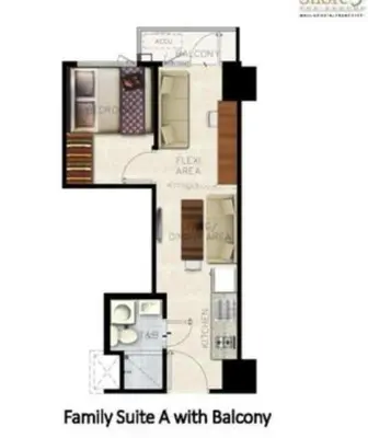 a family suite a with balcony floor plan at Near MOA Manila Bay Airport via NAIAX Balcony WiFi SHORE#3 Residences in Manila