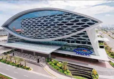 a view of a building with a sign on it at Near MOA Manila Bay Airport via NAIAX Balcony WiFi SHORE#3 Residences in Manila