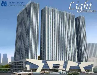 a rendering of a building with two tall buildings at 20th flr SMDC Lights Residence Mandaluyong City Philippines in Manila